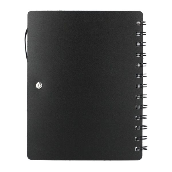 5" x 7" Recycled Dual Pocket Spiral Notebook w Pen Thumbnail