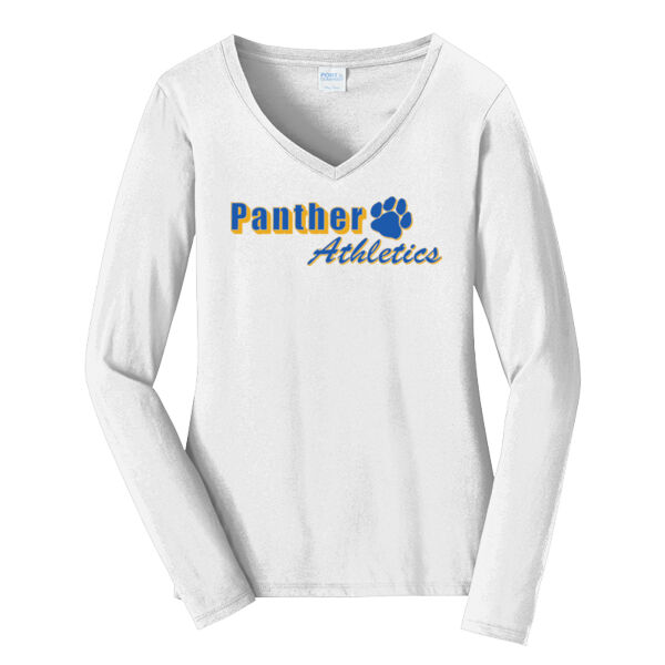 St Pius Athletics - Ladies Long Sleeve Fan Favorite V Neck Tee Thumbnail