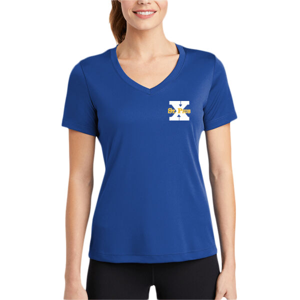 St Pius Logo - Ladies PosiCharge ® Competitor V Neck Tee Thumbnail