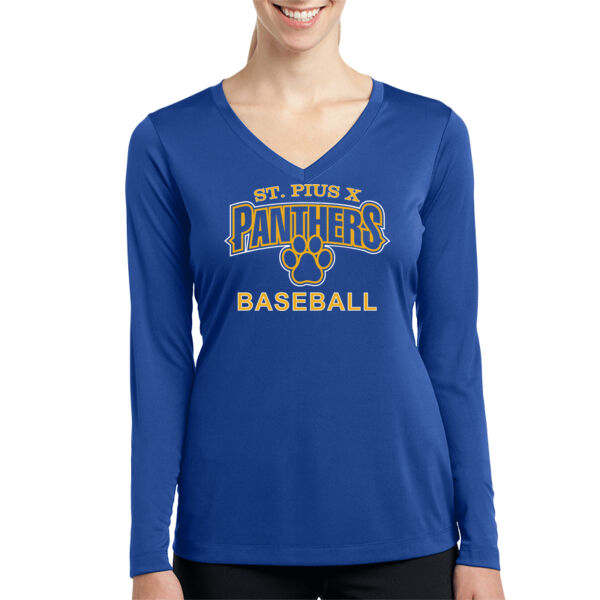 ST Pius Baseball - Ladies Long Sleeve Poly T-Shirt Thumbnail
