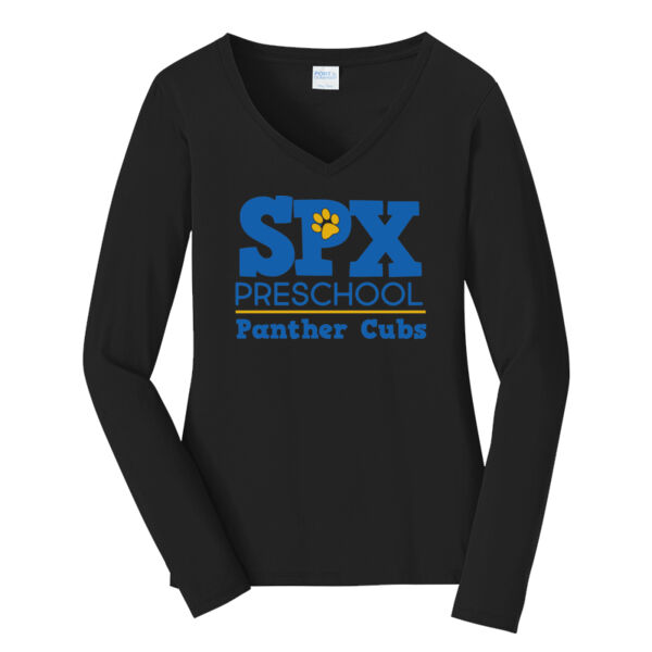 St Pius - Ladies Long Sleeve Fan Favorite V Neck Tee Thumbnail