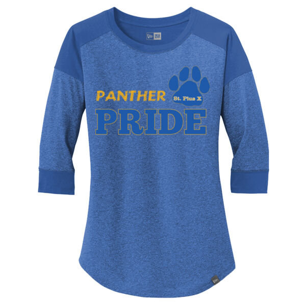 Sti Pius Pride - Ladies Heritage Blend 3/4 Sleeve Baseball Raglan Tee Thumbnail