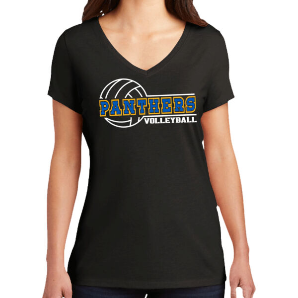 Panthers Volleyball - Ladies Tri-Blend V-Neck T-Shirt Thumbnail