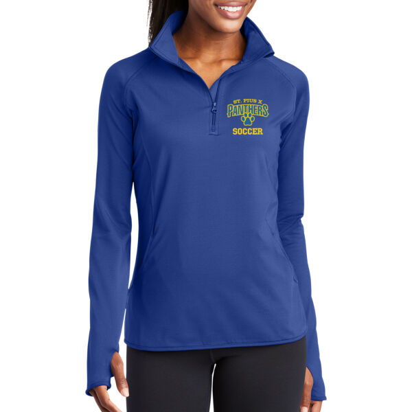 St Pius Soccer - Ladies 1/2 Zip Pullover Thumbnail
