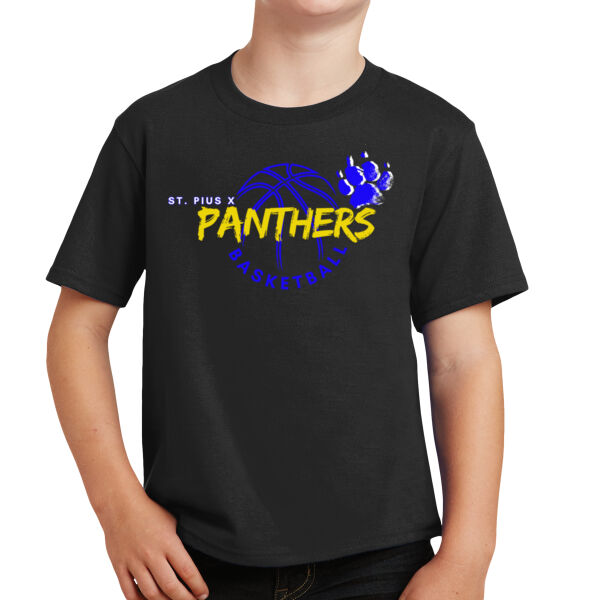 Panthers Basketball - Youth 4.5oz Cotton Fan Favorite T-Shirt Thumbnail