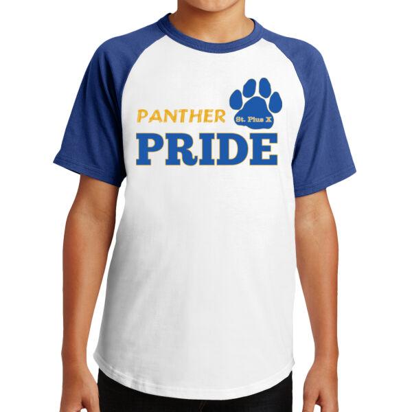 Sti Pius Pride - Youth Short Sleeve Colorblock Raglan Jersey Thumbnail