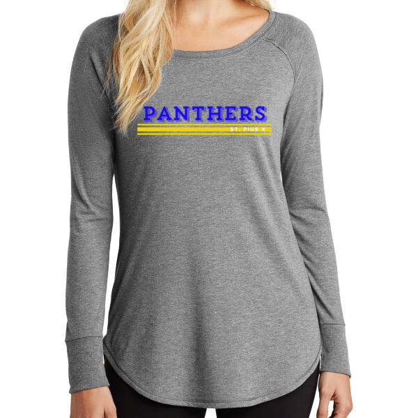 Panthers Spirit Wear - Women&#39;s Perfect Tri ® Long Sleeve Tunic Tee Thumbnail