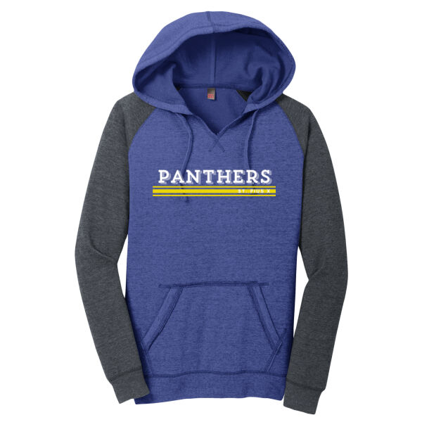 Panthers Spirit Wear - Women&#39;s Lightweight Fleece Raglan Hoodie Thumbnail