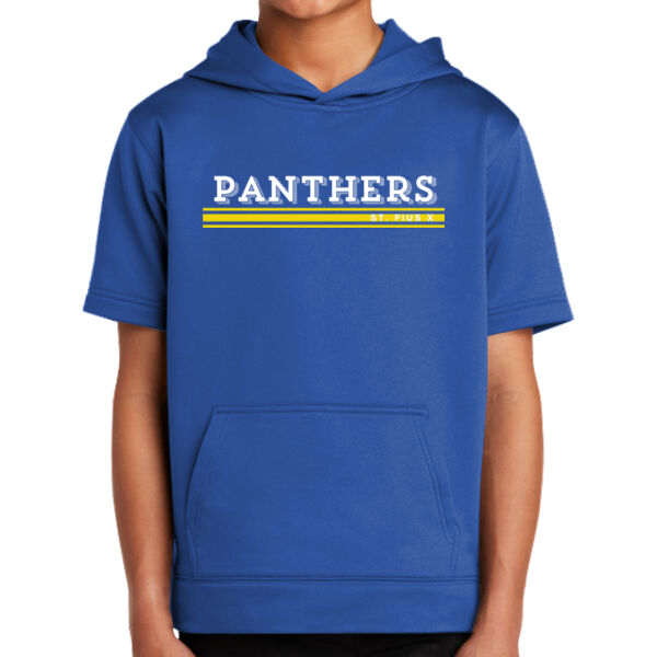Panthers Spirit Wear - Youth Sport Wick ® Fleece Short Sleeve Hooded Pullover Thumbnail