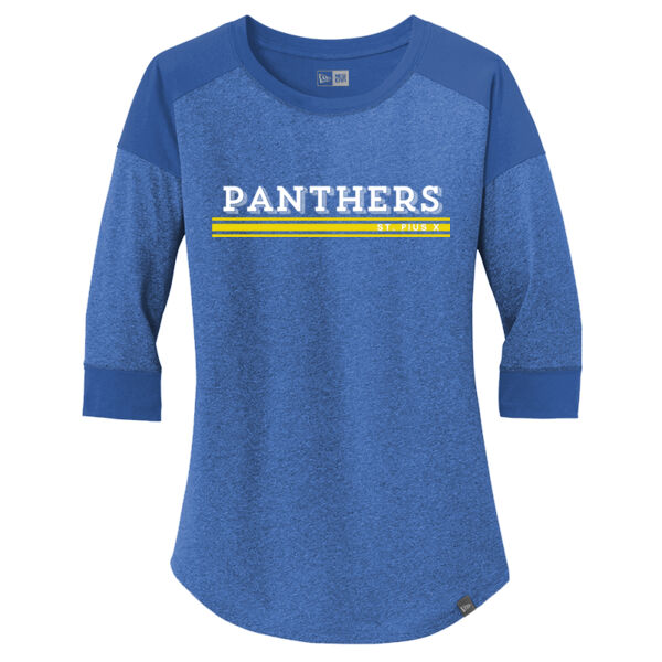 Panthers Spirit Wear - Ladies Heritage Blend 3/4 Sleeve Baseball Raglan Tee Thumbnail