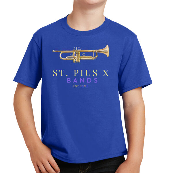 St Pius band Trumpet - Youth 4.5oz Cotton Fan Favorite T-Shirt Thumbnail