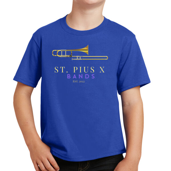 St Pius band Trombone - Youth 4.5oz Cotton Fan Favorite T-Shirt Thumbnail