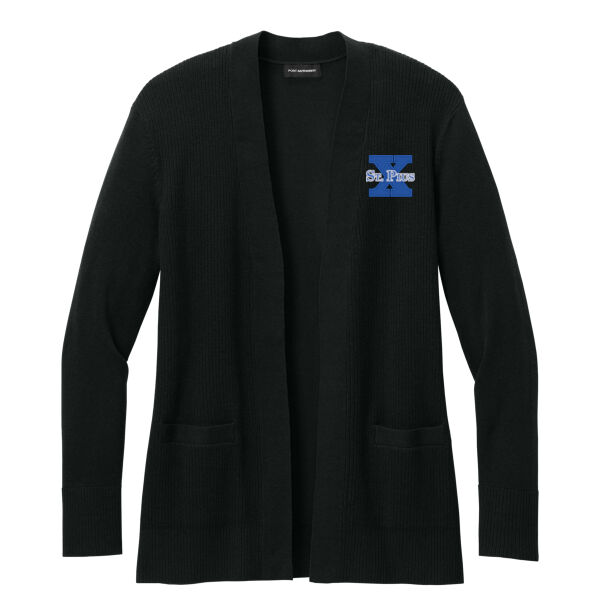 St Pius - Women's Easy Care Open Front Cardigan Sweater Thumbnail