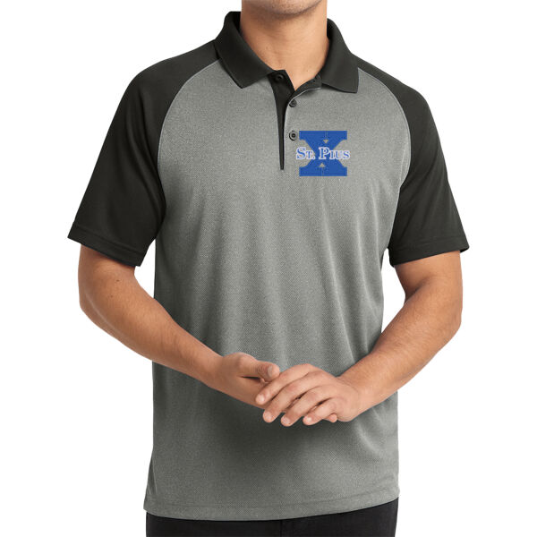 St Pius - PosiCharge ® RacerMesh ® Raglan Heather Block Polo Thumbnail