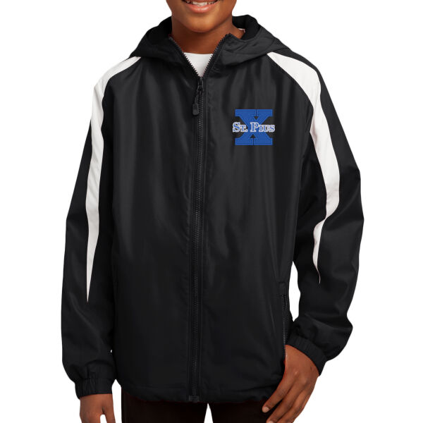 St Pius - Youth Fleece Lined Colorblock Jacket Thumbnail