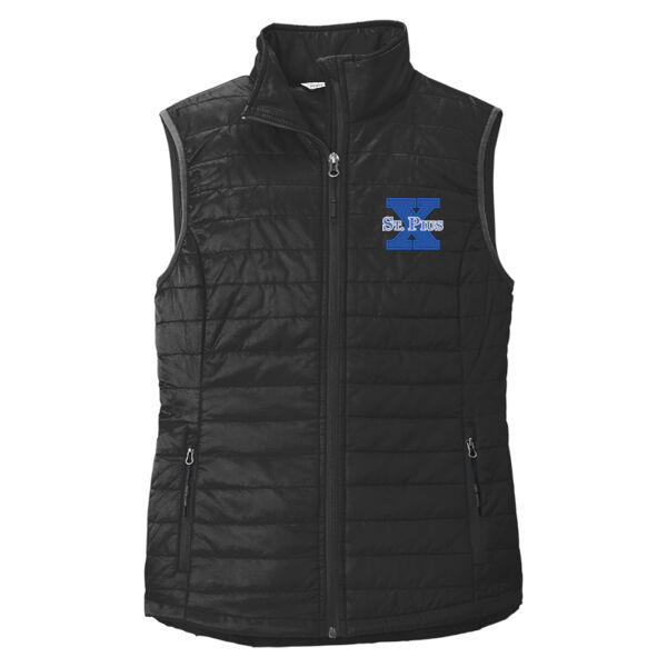 St Pius - Women's Packable Puffy Vest Thumbnail