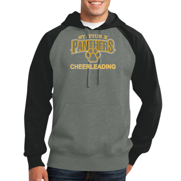 St Pius - Fan Favorite Tee - Raglan Colorblock Pullover Hooded Sweatshirt Thumbnail