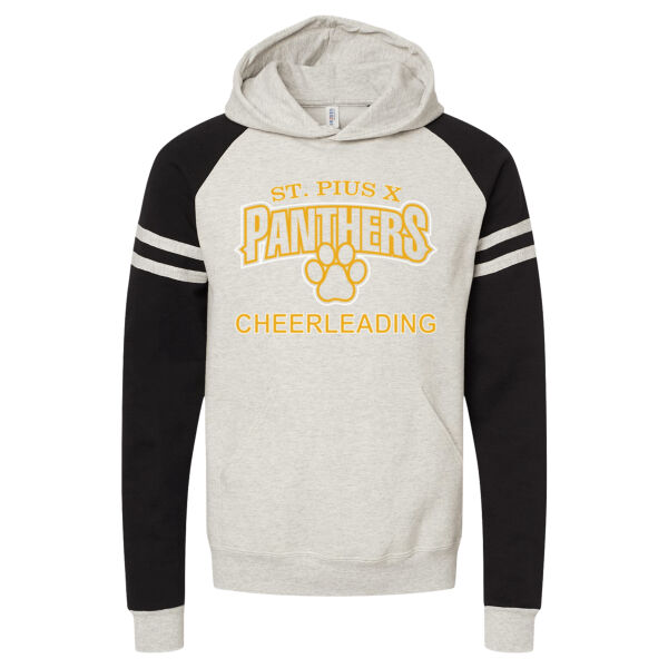 St Pius - Fan Favorite Tee - Unisex NuBlend ® Varsity Colorblock Hooded Sweatshirt Thumbnail