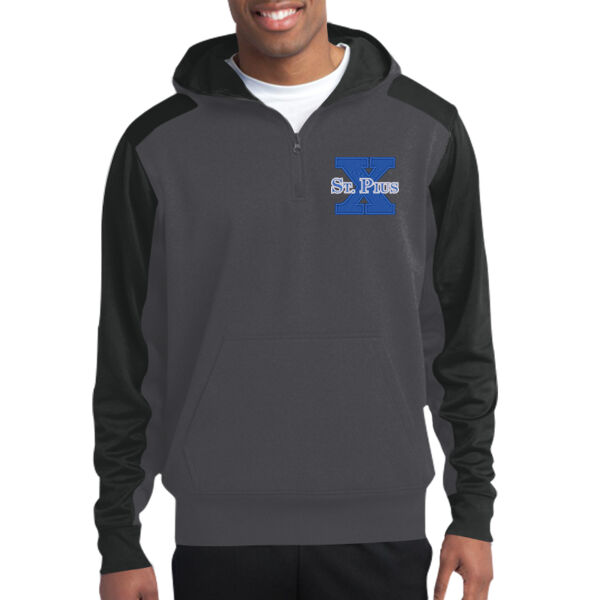 St Pius - Adult Colorblock 1/4 Zip Sweatshirt Thumbnail