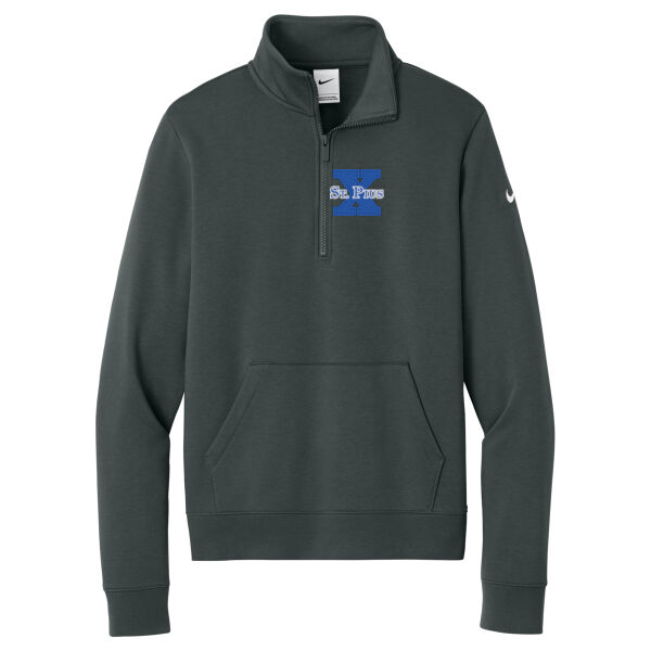 St Pius - Women's Club Fleece Sleeve Swoosh 1/2 Zip Thumbnail